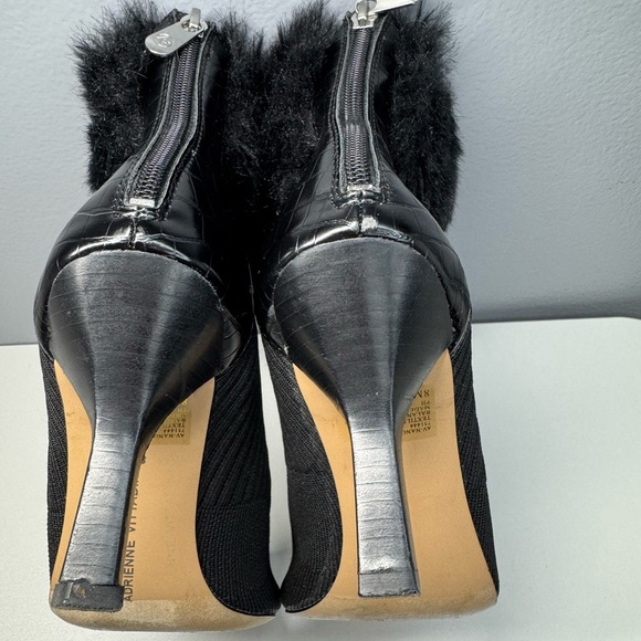 Adrienne vittadine nano Elegant Black Fur-Trimmed Women's Boots size 8M - Picture 6 of 6